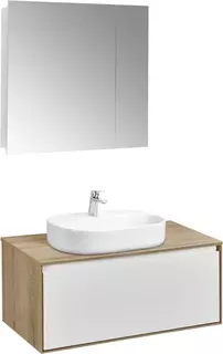 Комплект мебели дуб эльвезия/белый глянец 89 см Акватон Либерти 1A279901LYC70 + 1A279703LYC70 + 1WH501710 + 1A267202LH010