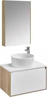 Комплект мебели дуб эльвезия/белый глянец 69 см Акватон Либерти 1A279801LYC70 + 1A281203LY010 + 732700C000 + 1A279302LYC70