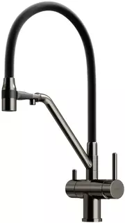 Смеситель для кухни Sancos Dora SC4003GG с подключением к фильтру, с гибким изливом, вороненая сталь