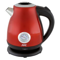 Чайник электрический JVC, JK-KE1717, красный, 1.7 л, 2200 Вт, скрытый нагревательный элемент, нержавеющая сталь