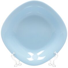 Тарелка суповая, стеклокерамика, 21 см, квадратная, Carine Light Blue, Luminarc, P4250