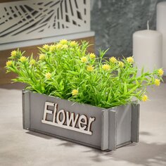 Ящик садовый Флауэр, 15х8х20 см, декоративный, цветы в асс, Y4-5493