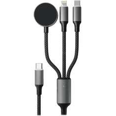 Кабель VLP Dragon Cable 3 в 1 USB-C - Lightning - Watch 1,2 м черный