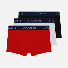Комплект мужских трусов Lacoste Underwear 3-Pack Iconic Waist Logo, цвет комбинированный, размер S
