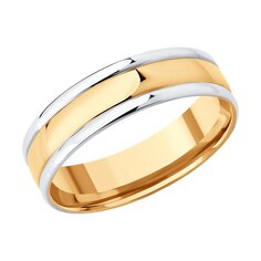 Обручальное кольцо SOKOLOV из комбинированного золота, comfort fit, 5,5 мм