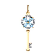 Подвеска SOKOLOV из золота с топазами и фианитами