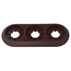 Рамки для розеток, выключателей, накладки декоративные рамка 3 поста BYLECTRICA Ретро шоколад
