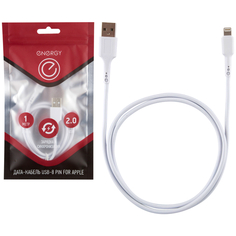 Кабели кабель USB 2.0-lightning ENERGY ET-05 1,0м белый