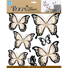 Наклейки на стену наклейка ROOMDECOR Многослойные бабочки 30,5х31,5см, арт.REA 5002