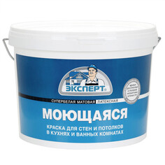 Краски для стен и потолков краска в/д ЭКСПЕРТ для стен и потолков моющаяся 14кг супербелая, 17370