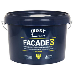 Краски и эмали фасадные краска в/д фасадная HUSKY FACADE 3 силикон-акриловая 2,5л база А, арт.32230