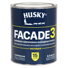 Краски и эмали фасадные краска в/д фасадная HUSKY FACADE 3 силикон-акриловая 0,9л база А, арт.32229