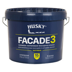 Краски и эмали фасадные краска в/д фасадная HUSKY FACADE 3 силикон-акриловая 9л база А, арт.32231