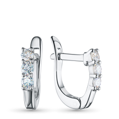 Серьги из серебра э0612сг09170500_white ЭПЛ Даймонд