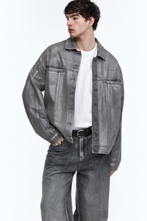 куртка джинсовая мужская Куртка-рубашка джинсовая с блестящим напылением Befree
