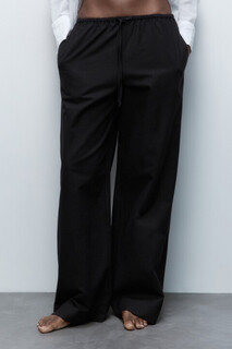 брюки женские Брюки широкие льняные с поясом-резинкой Befree