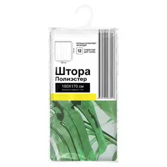 Штора для ванной ЛЦ 170x180 см полиэстер цвет в ассортименте Без бренда