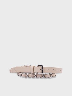 Ремень узкий белый (100) Elis