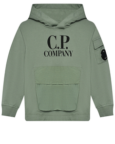 Толстовка-худи с лого и накладным карманом CP Company