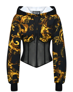 Корсетный свитшот с орнаментом Versace Versace Jeans Couture