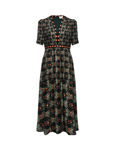 Платье TABITHA-C, графичный принт и отделка тесьмой Saloni