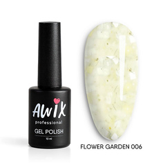 Гель-лак для ногтей AWIX Гель лак нюдовый молочный с шиммером Flower Garden