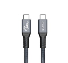 Кабель интерфейсный Orico ORICO-TBZ4-08-GY-BP Thunderbolt 4, USB Type-C(m)/Type-C(m), 0,8 м, 100 Вт, серый