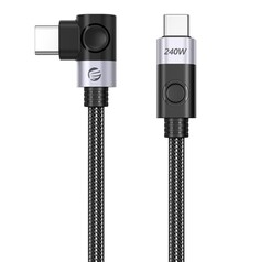 Кабель интерфейсный Orico ORICO-CW240-20-10-BK-BP Type-C(m) угловой/Type-C(m), USB3.2 Gen2*2, 20 Гбит/с, 4K/60Гц, 240 Вт, 1 м, черный []