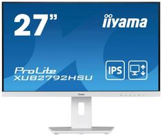 Монитор 27" Iiyama XUB2792HSU-W5 IPS, 1920x1080, 16:9, 75Hz, 250cd, 178гр/178гр, HAS, Pivot, HDMI, VGA, DP, USB, белый