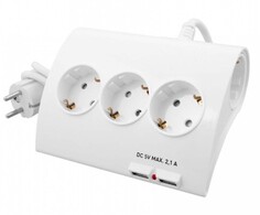 Удлинитель сетевой Старт С/У S 5x1-ZDV 2USB компактная колодка на 5 розеток, 1,5 м, провод ПВС с сечением 3х1 мм2, заземление, защита от перегрузки, з