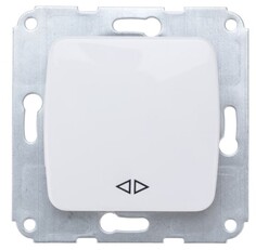 Выключатель KRANZ KR-78-0208 DEA (переключатель) 1кл перекрест. с/у 10А мех. белый
