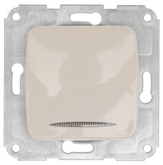 Выключатель KRANZ KR-78-0231 DEA 1кл (инд) с/у 10А мех. бежевый