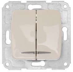 Выключатель KRANZ KR-78-0233 DEA 2кл (инд) с/у 10А мех. бежевый