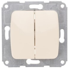 Выключатель KRANZ KR-78-0232 DEA 2кл с/у 10А мех. бежевый