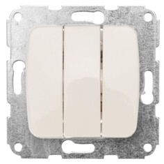 Выключатель KRANZ KR-78-0234 DEA 3кл с/у 10А мех. бежевый