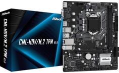 Материнская плата mATX ASRock CML-HDV/M.2 TPM R2.0 (LGA1200, H370, 2*DDR4 (2933), 4*SATA 6G RAID, M.2, 2*PCIE, Glan, HDMI, DP, D-Sub, 4*USB 3.2, 2*USB