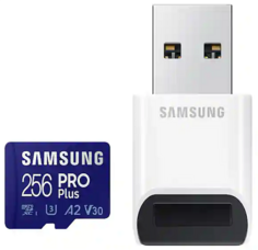 Карта памяти MicroSDXC 256GB Samsung MB-MD256KB/WW PRO Plus + USB Reader, U3, A2, V30