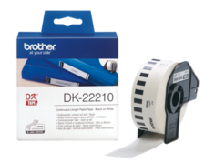 Наклейка Brother DK22210 Бумажная клеящаяся лента Brother (белая, ширина 29 мм x 30.48 м)