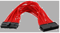 Удлинитель GELID CA-24P-04 24-pin ATX, 30см, индивидуальная оплетка, красный