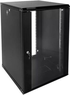 Шкаф серверный 19", 15U ЦМО ШРН-Э-15.350-9005 (600х350) дверь стекло,черный [ ]