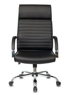 Кресло офисное Бюрократ T-8010N руководителя, цвет черный, искусственная кожа, крестовина металл хром