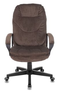 Кресло офисное Бюрократ CH-868N/LT-10 руководителя, крестовина пластик, ворсовая ткань, цвет: коричневый