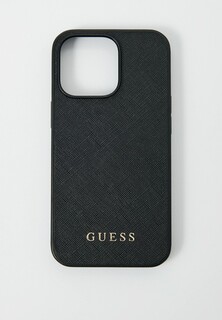 Чехол для iPhone Guess 13 Pro, PU Saffiano with metal logo Black