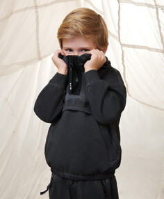 Толстовка с короткой молнией модного графитового цвета для мальчика Gulliver