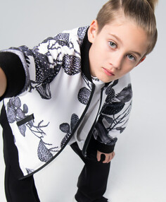 Толстовка распашная с оригинальным принтом белая для мальчика Gulliver (158)