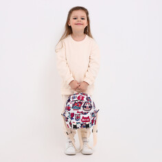 Рюкзак детский на молнии, 3 наружных кармана, цвет розовый/белый NO Brand