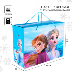 Пакет-коробка, 40 х 30 х 15 см, холодное сердце Disney