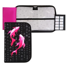 Пенал 1 секция 140 х 210 х 40 мм, откидной карман и косметичка, тканевый, calligrata top content