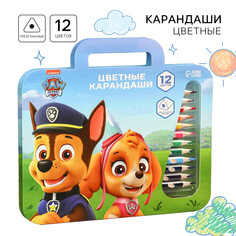 Цветные карандаши, 12 цветов, трехгранные, щенячий патруль PAW Patrol