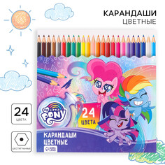 Цветные карандаши, 24 цвета, трехгранные, my little pony Hasbro